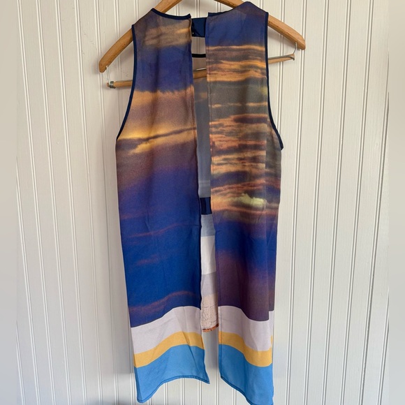 Clover Canyon Blue and Orange Top Size M - Picture 2 of 4